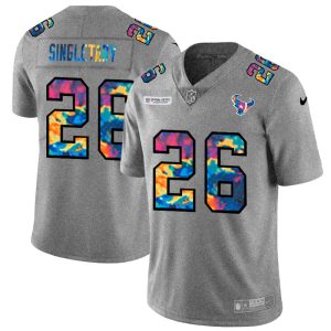 houston texans #26 devin singletary men's multi-color 2020 nfl crucial catch nfl cheap jersey greyheather