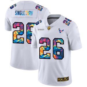 houston texans #26 devin singletary men's white multi-color 2020 nfl crucial catch limited nfl cheap jersey