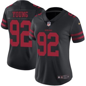 49ers #92 Chase Young Black Alternate Women's Stitched NFL Vapor Untouchable Limited Jersey