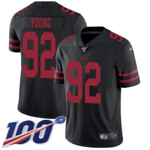 49ers #92 chase young black alternate youth stitched nfl 100th season vapor limited cheap jersey