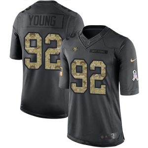 49ers #92 Chase Young Black Men's Stitched NFL Limited 2016 Salute to Service Jersey