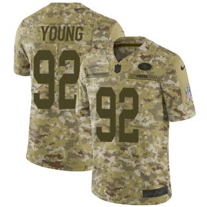 cheap 49ers #92 Chase Young Camo Men's Stitched NFL Limited 2018 Salute To Service Jersey