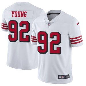 49ers #92 chase young white rush men's stitched nfl vapor untouchable limited cheap jersey