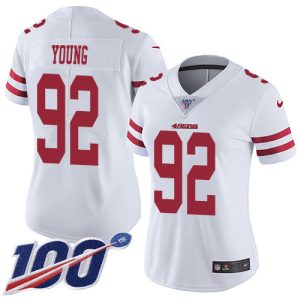 wholesale 49ers #92 Chase Young White Women's Stitched NFL Vapor Untouchable Limited Jersey