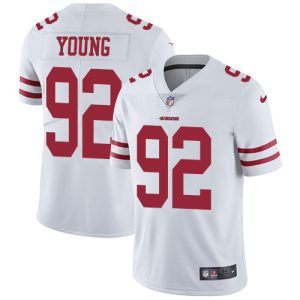 49ers #92 chase young white youth stitched nfl vapor untouchable limited wholesale jersey