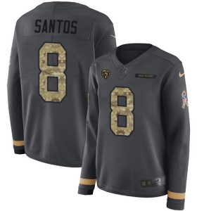 cheap Bears #8 Cairo Santos Anthracite Salute to Service Women's Stitched NFL Limited Therma Long Sleeve Jersey