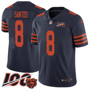 Bears #8 Cairo Santos Navy Blue Alternate Men's Stitched NFL 100th Season Vapor Limited Jersey