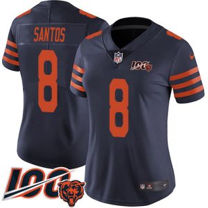 Bears #8 Cairo Santos Navy Blue Alternate Women's Stitched NFL 100th Season Vapor Untouchable Limited Jersey