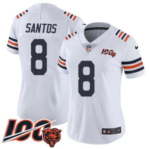 cheap Bears #8 Cairo Santos White Alternate Women's Stitched NFL Vapor Untouchable Limited 100th Season Jersey