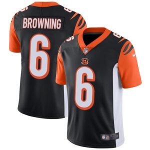 cheap Bengals #6 Jake Browning Black Team Color Youth Stitched NFL Vapor Untouchable Limited Jersey