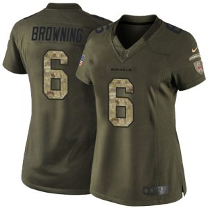 bengals #6 jake browning green women's stitched nfl limited 2015 salute to service cheap jersey