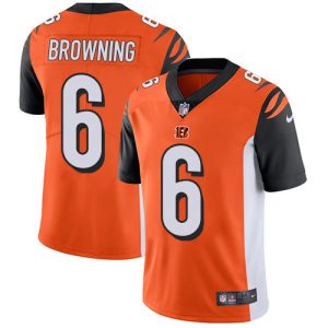 Bengals #6 Jake Browning Orange Alternate Youth Stitched NFL Vapor Untouchable Limited Jersey