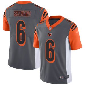 bengals #6 jake browning silver youth stitched nfl limited inverted legend cheap jersey