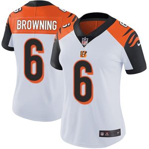 bengals #6 jake browning white women's stitched nfl vapor untouchable limited wholesale jersey