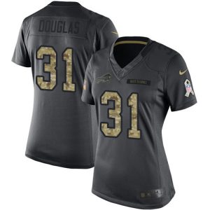 Bills #31 Rasul Douglas Black Women's Stitched NFL Limited 2016 Salute to Service Jersey