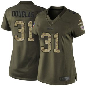 Bills #31 Rasul Douglas Green Stitched Women's NFL Limited 2015 Salute to Service Jersey