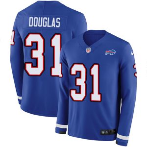 Bills #31 Rasul Douglas Royal Blue Team Color Youth Stitched NFL Limited Therma Long Sleeve Jersey