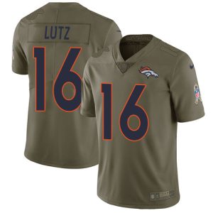 broncos #16 wil lutz olive men's stitched nfl limited 2017 salute to service cheap jersey