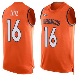 broncos #16 wil lutz orange team color men's stitched nfl limited tank top wholesale jersey