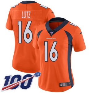 Broncos #16 Wil Lutz Orange Team Color Women's Stitched NFL 100th Season Vapor Untouchable Limited Jersey