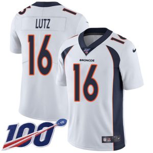 Broncos #16 Wil Lutz White Youth Stitched NFL 100th Season Vapor Untouchable Limited Jersey