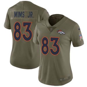 cheap Broncos #83 Marvin Mims Jr. Olive Women's Stitched NFL Limited 2017 Salute To Service Jersey