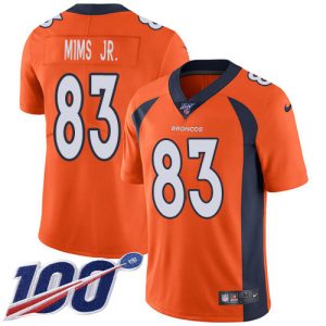 Broncos #83 Marvin Mims Jr. Orange Team Color Men's Stitched NFL 100th Season Vapor Untouchable Limited Jersey