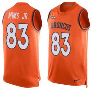 Broncos #83 Marvin Mims Jr. Orange Team Color Men's Stitched NFL Limited Tank Top Jersey