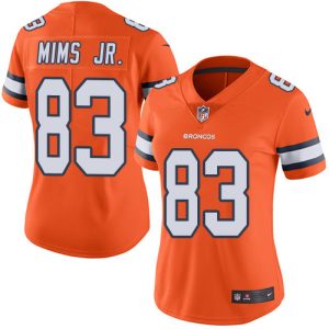 wholesale Broncos #83 Marvin Mims Jr. Orange Women's Stitched NFL Limited Rush Jersey