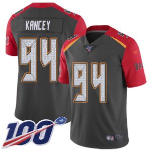 wholesale Buccaneers #94 Calijah Kancey Gray Men's Stitched NFL Limited Inverted Legend 100th Season Jersey