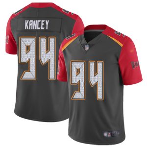 buccaneers #94 calijah kancey gray youth stitched nfl limited inverted legend wholesale jersey