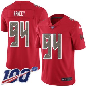 buccaneers #94 calijah kancey red men's stitched nfl limited rush 100th season cheap jersey