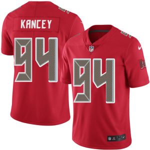 buccaneers #94 calijah kancey red men's stitched nfl limited rush cheap jersey