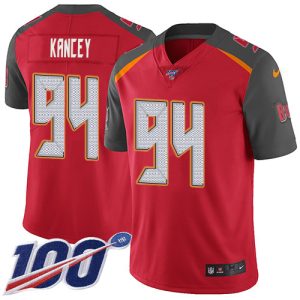 buccaneers #94 calijah kancey red team color youth stitched nfl 100th season vapor untouchable limited cheap jersey