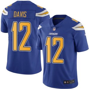 cheap Chargers #12 Derius Davis Electric Blue Youth Stitched NFL Limited Rush Jersey