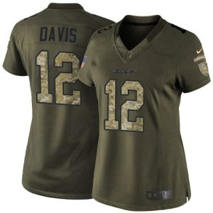 cheap Chargers #12 Derius Davis Green Women's Stitched NFL Limited 2015 Salute to Service Jersey