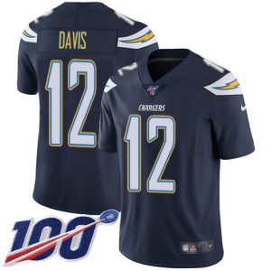 chargers #12 derius davis navy blue team color youth stitched nfl 100th season vapor limited cheap jersey