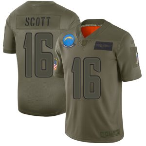 Chargers #16 J.K. Scott Camo Men's Stitched NFL Limited 2019 Salute To Service Jersey