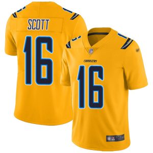 Chargers #16 J.K. Scott Gold Youth Stitched NFL Limited Inverted Legend Jersey