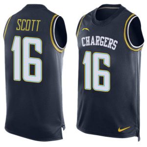 Chargers #16 J.K. Scott Navy Blue Team Color Men's Stitched NFL Limited Tank Top Jersey