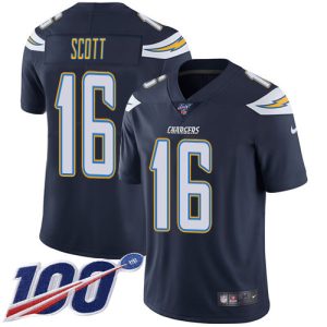 wholesale Chargers #16 J.K. Scott Navy Blue Team Color Youth Stitched NFL 100th Season Vapor Limited Jersey