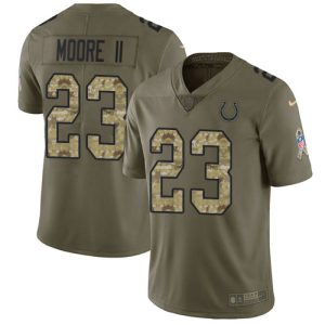 cheap Colts #23 Kenny Moore II Olive/Camo Men's Stitched NFL Limited 2017 Salute To Service Jersey