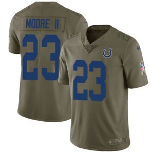 Colts #23 Kenny Moore II Olive Men's Stitched NFL Limited 2017 Salute to Service Jersey