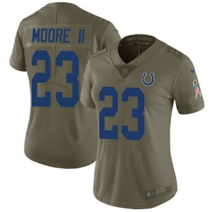 cheap Colts #23 Kenny Moore II Olive Women's Stitched NFL Limited 2017 Salute To Service Jersey