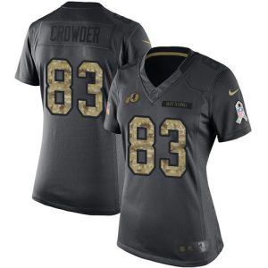 Commanders #83 Jamison Crowder Black Women's Stitched NFL Limited 2016 Salute to Service Jersey