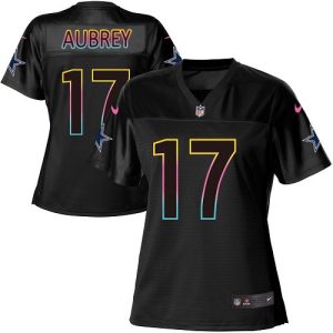 cheap Cowboys #17 Brandon Aubrey Black Women's NFL Fashion Game Jersey