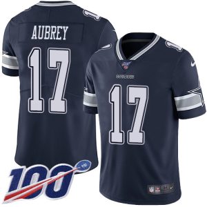 wholesale Cowboys #17 Brandon Aubrey Navy Blue Team Color Men's Stitched NFL 100th Season Vapor Untouchable Limited Jersey