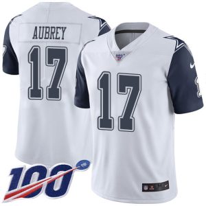 Cowboys #17 Brandon Aubrey White Youth Stitched NFL Limited Rush 100th Season Jersey