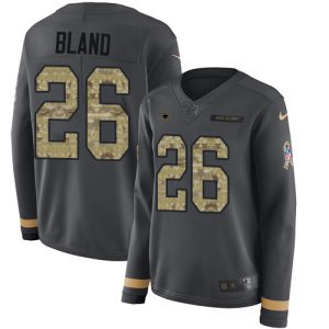 Cowboys #26 DaRon Bland Anthracite Salute to Service Women's Stitched NFL Limited Therma Long Sleeve Jersey