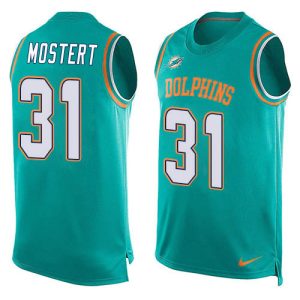 wholesale Dolphins #31 Raheem Mostert Aqua Green Team Color Men's Stitched NFL Limited Tank Top Jersey